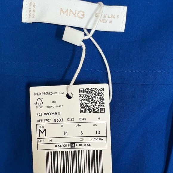 NWT Mango Blue Knot Dress With Cutouts M - Picture 4 of 5